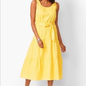NWT Talbots Tiered Cotton Midi Dress | Yellow | 8P